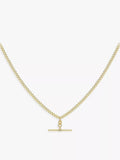 IBB gold chain necklace t-bar pendant 46cm, imported from the UK