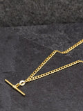 IBB gold chain necklace t-bar pendant 46cm, imported from the UK