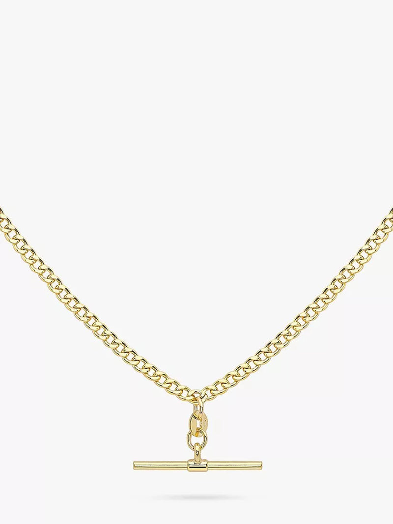 IBB gold chain necklace t-bar pendant 46cm, imported from the UK