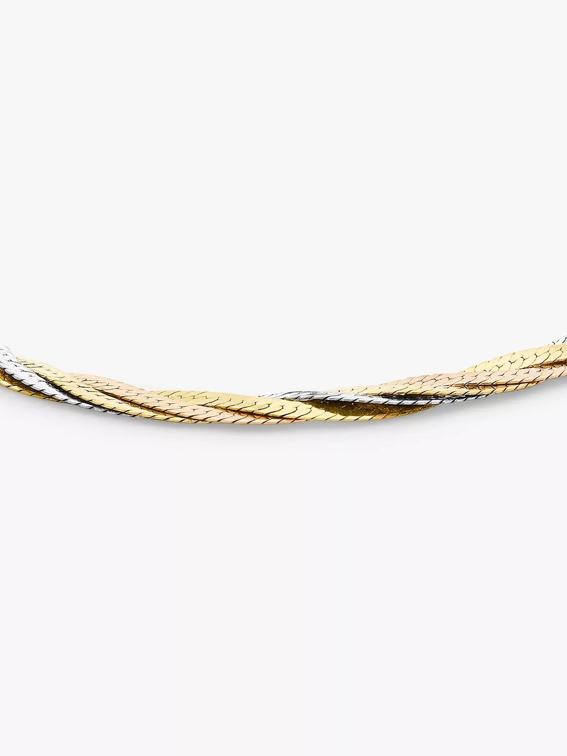 IBB 18ct tri-colour herringbone bracelet 19cm - British product