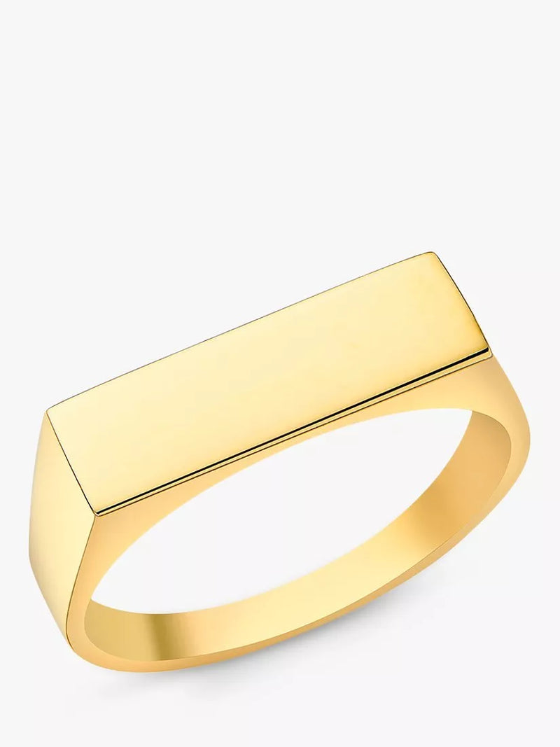 IBB Personalised 9ct Gold Unisex Rectangular Signet Ring