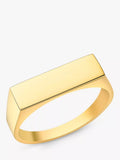 IBB Personalised 9ct Gold Unisex Rectangular Signet Ring