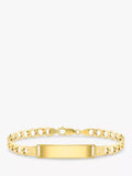 IBB 9ct gold ID tag curb chain bracelet (British brand)