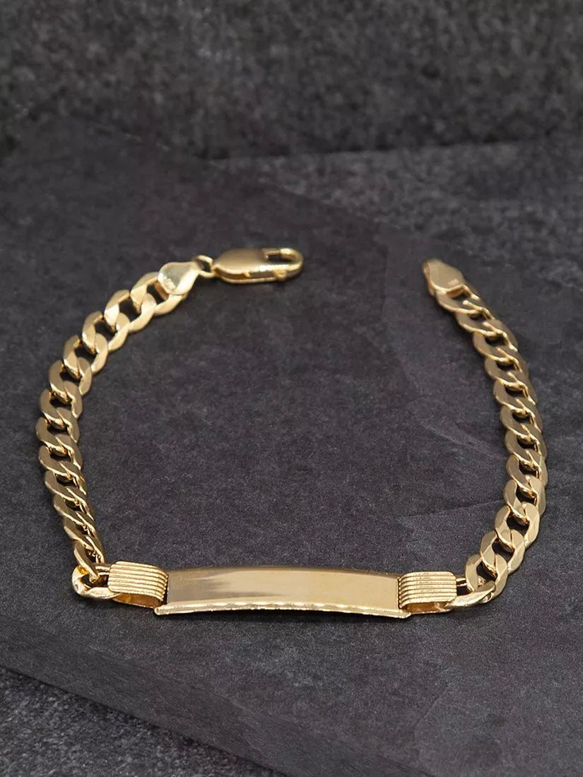IBB 9ct gold ID tag curb chain bracelet (British brand)