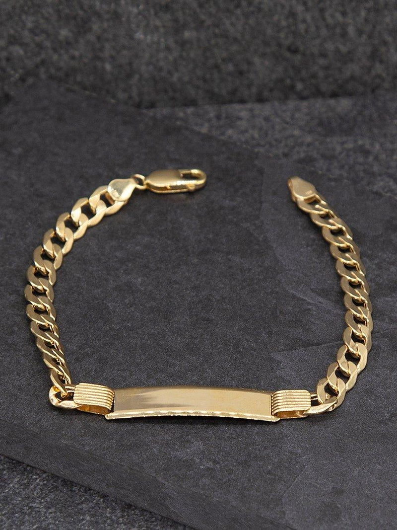IBB 9ct gold ID tag curb chain bracelet (British brand)