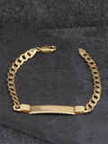 IBB 9ct gold ID tag curb chain bracelet (British brand)