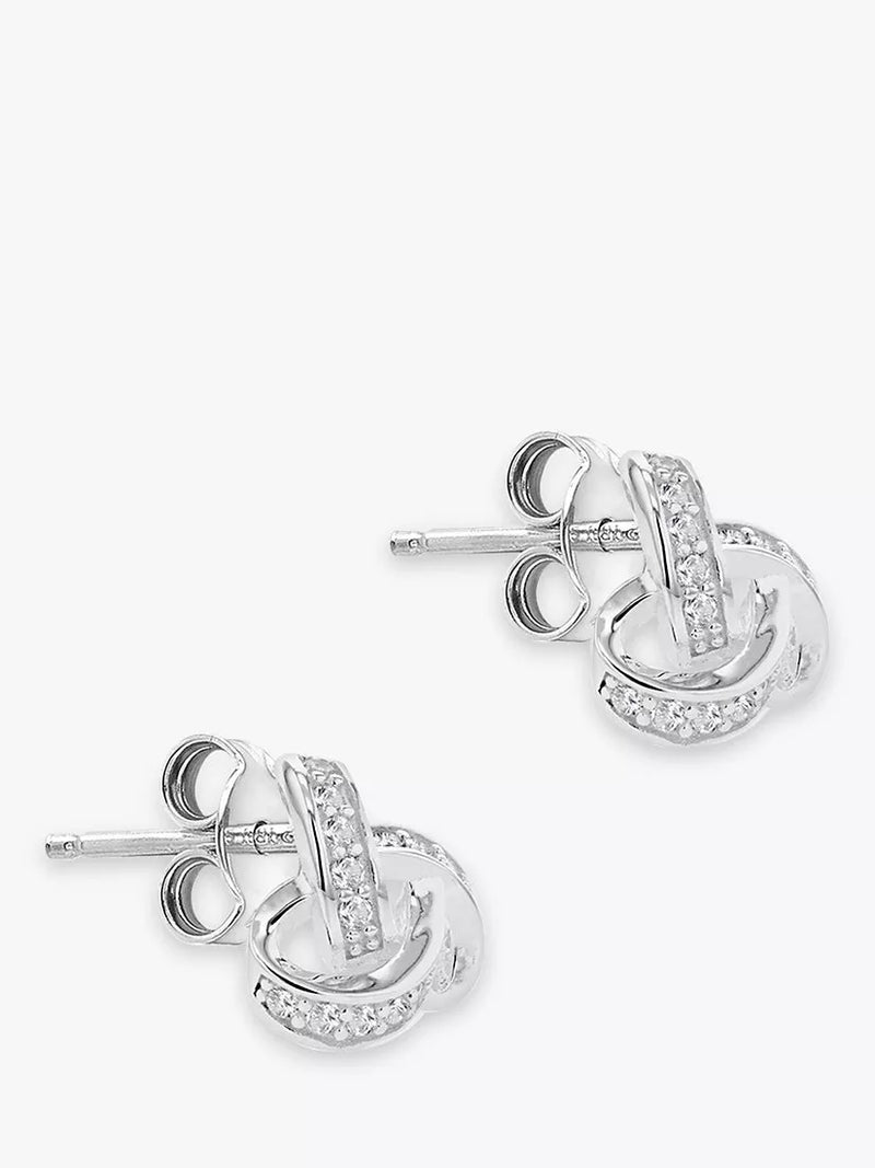 IBB sterling silver cubic zirconia knot jewellery set, UK version