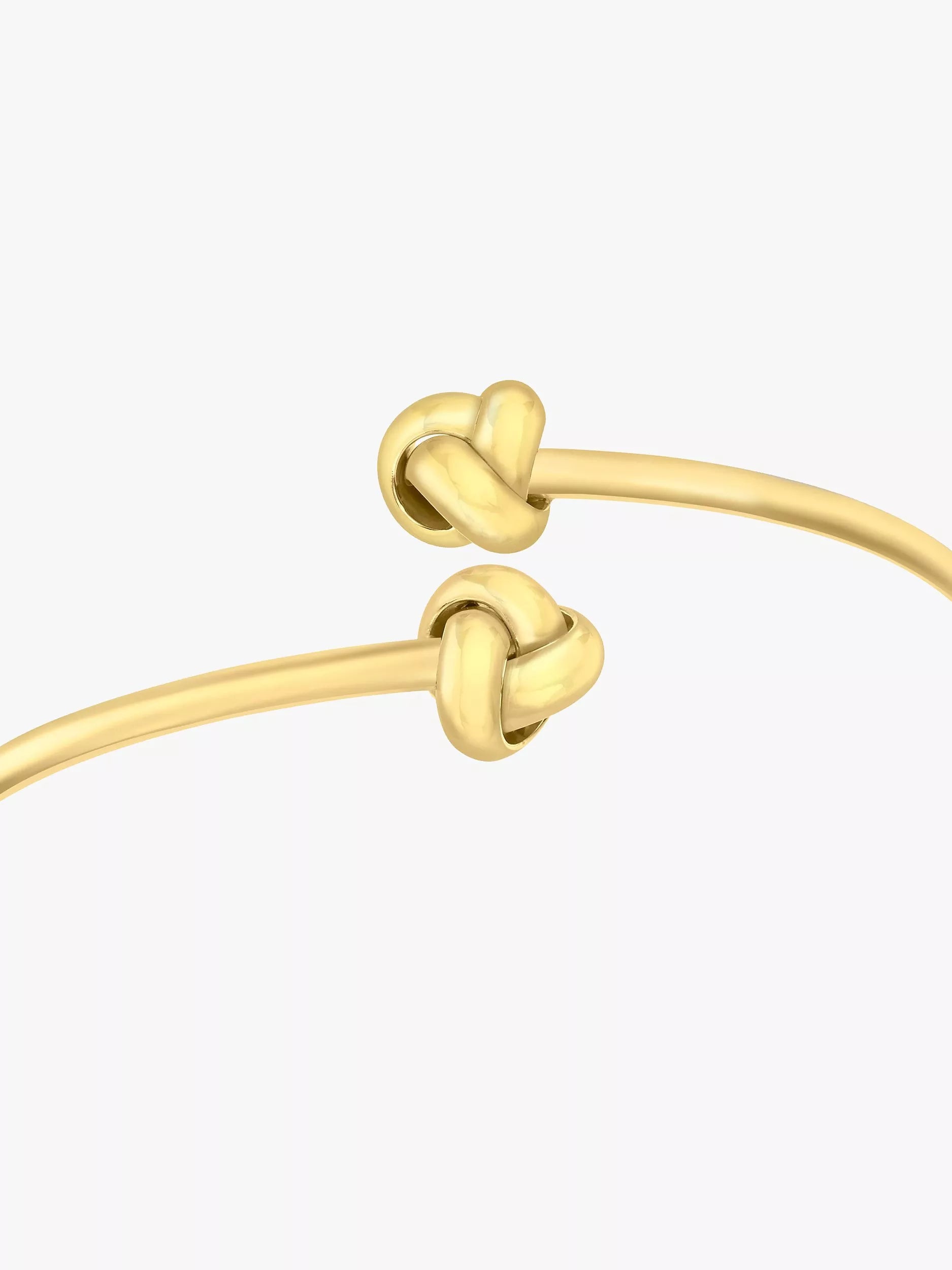 IBB 18ct gold crossover knot bangle (British brand)