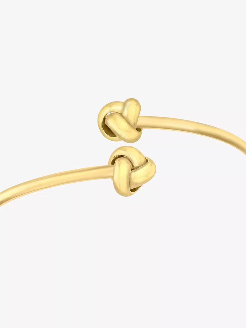 IBB 18ct gold crossover knot bangle (British brand)