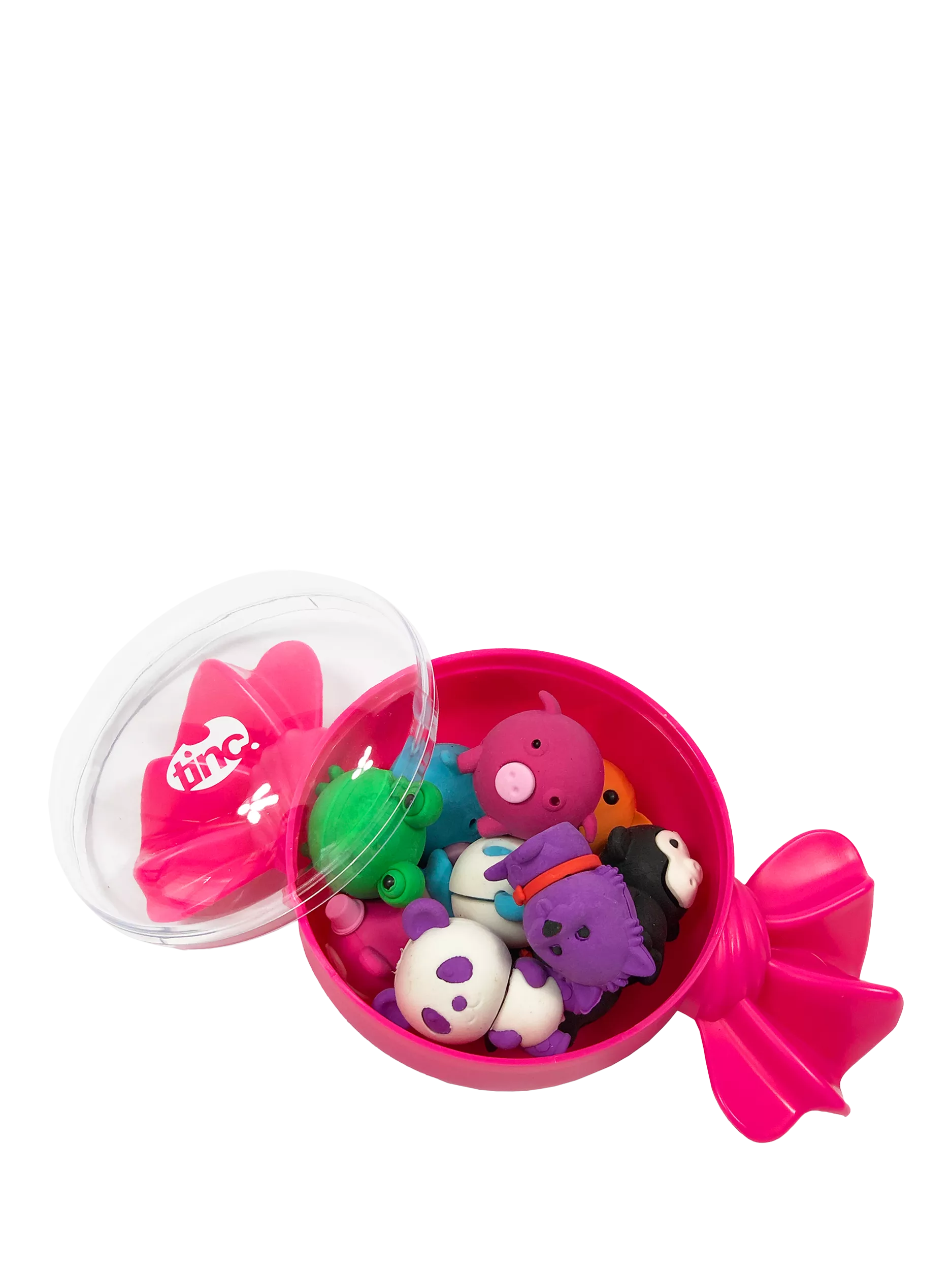 Tinc animal eraser tub 10 erasers, UK version