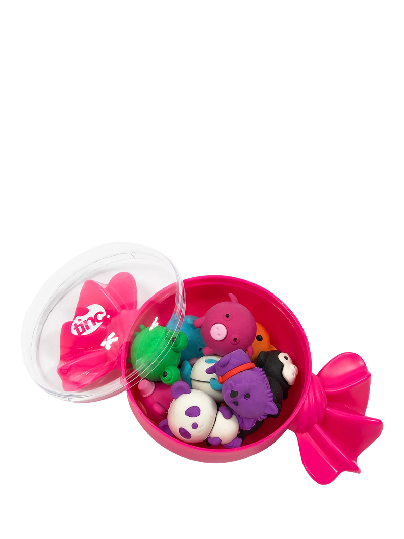 Tinc animal eraser tub 10 erasers, UK version