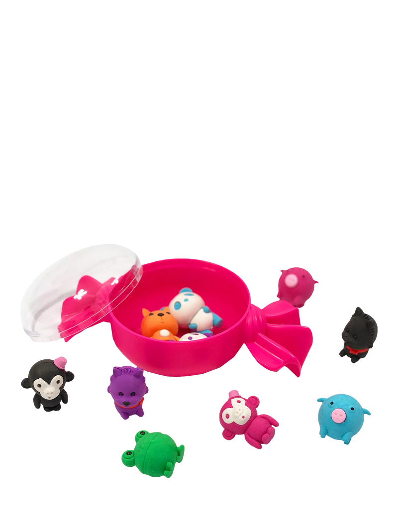 Tinc animal eraser tub 10 erasers, UK version
