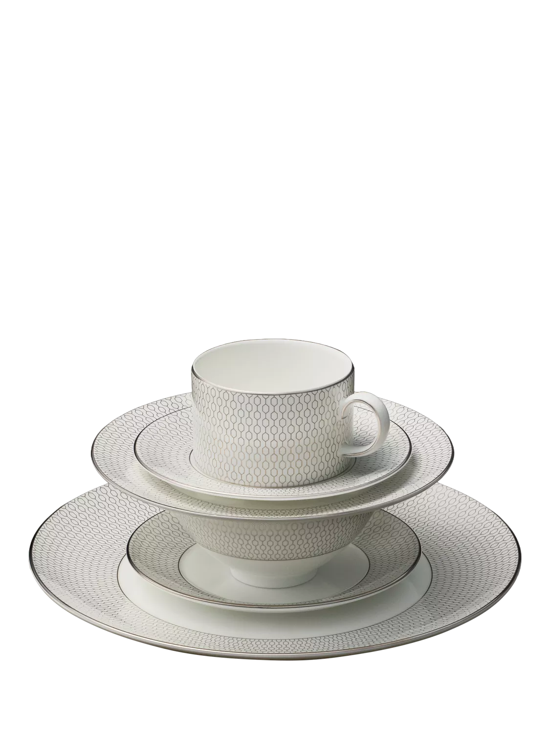 Wedgwood Gio Platinum fine bone china dinnerware set 5-piece, UK version