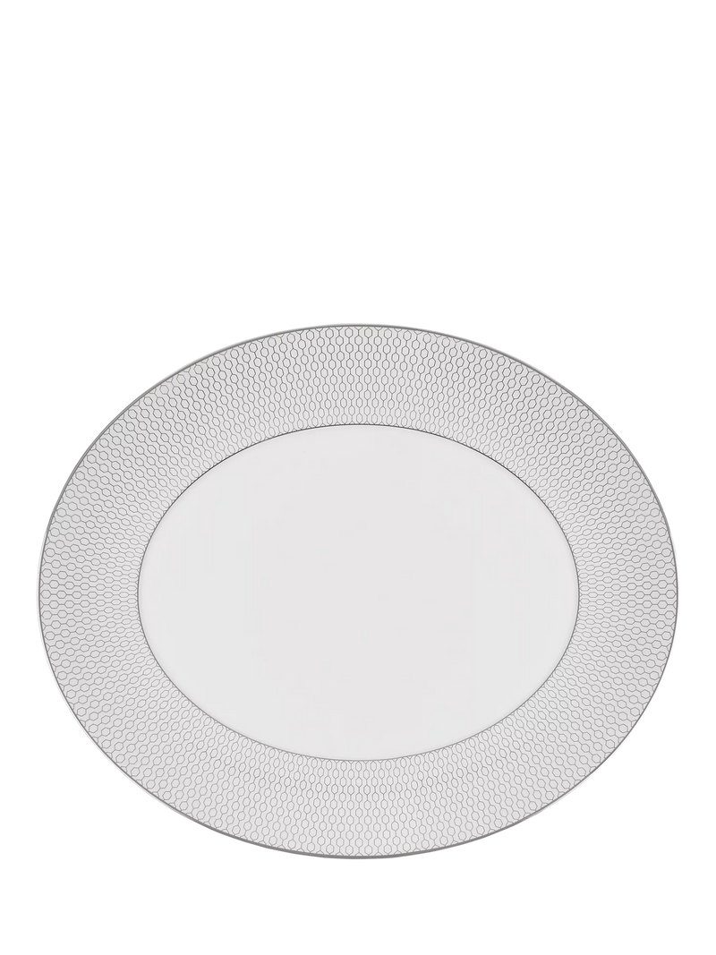 Wedgwood Gio Platinum fine bone china oval platter 33cm, UK version