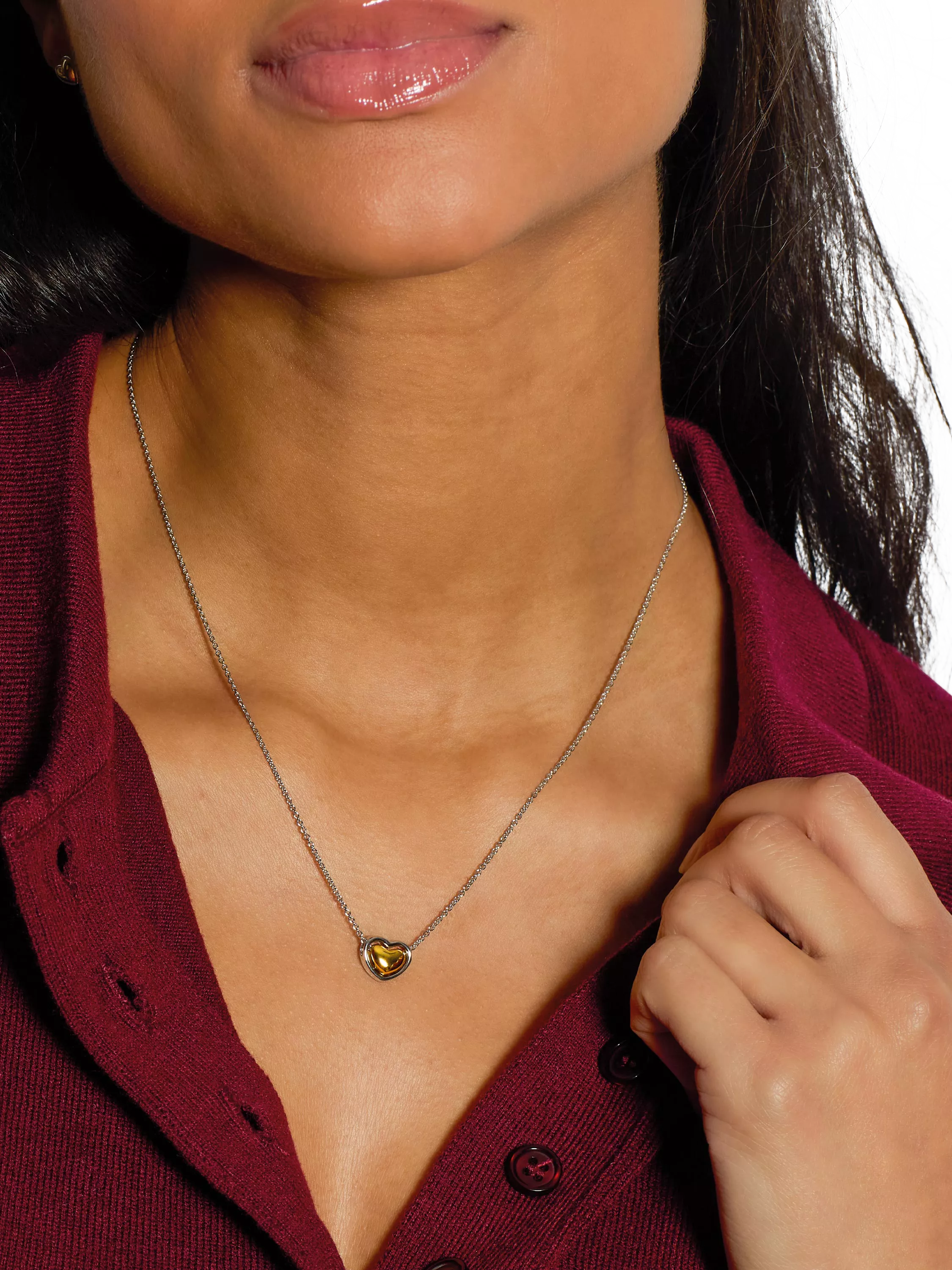 Kit Heath Heart of Gold pendant necklace silver gold, UK version