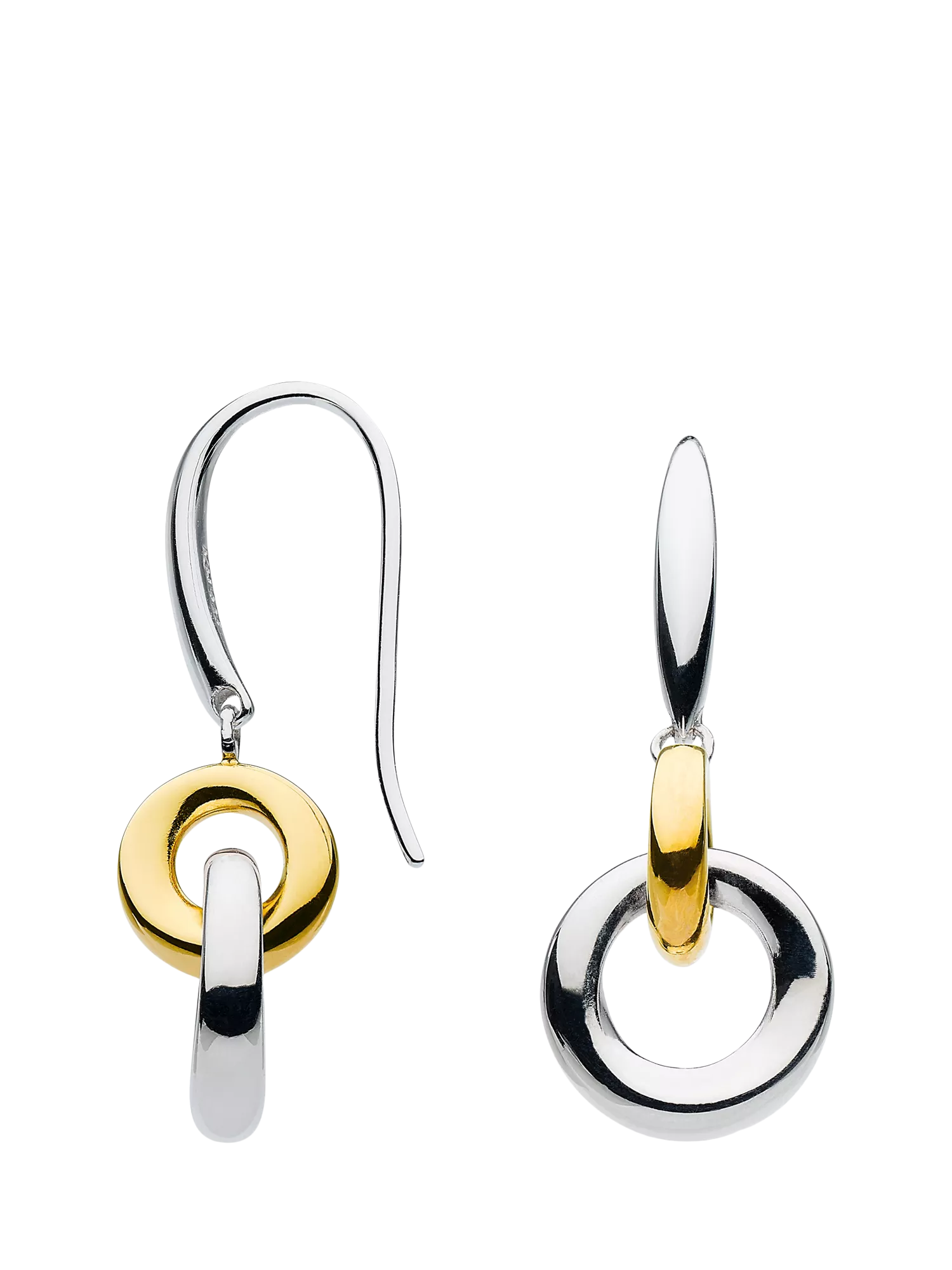 Kit Heath silver and gold drop earrings (British brand)