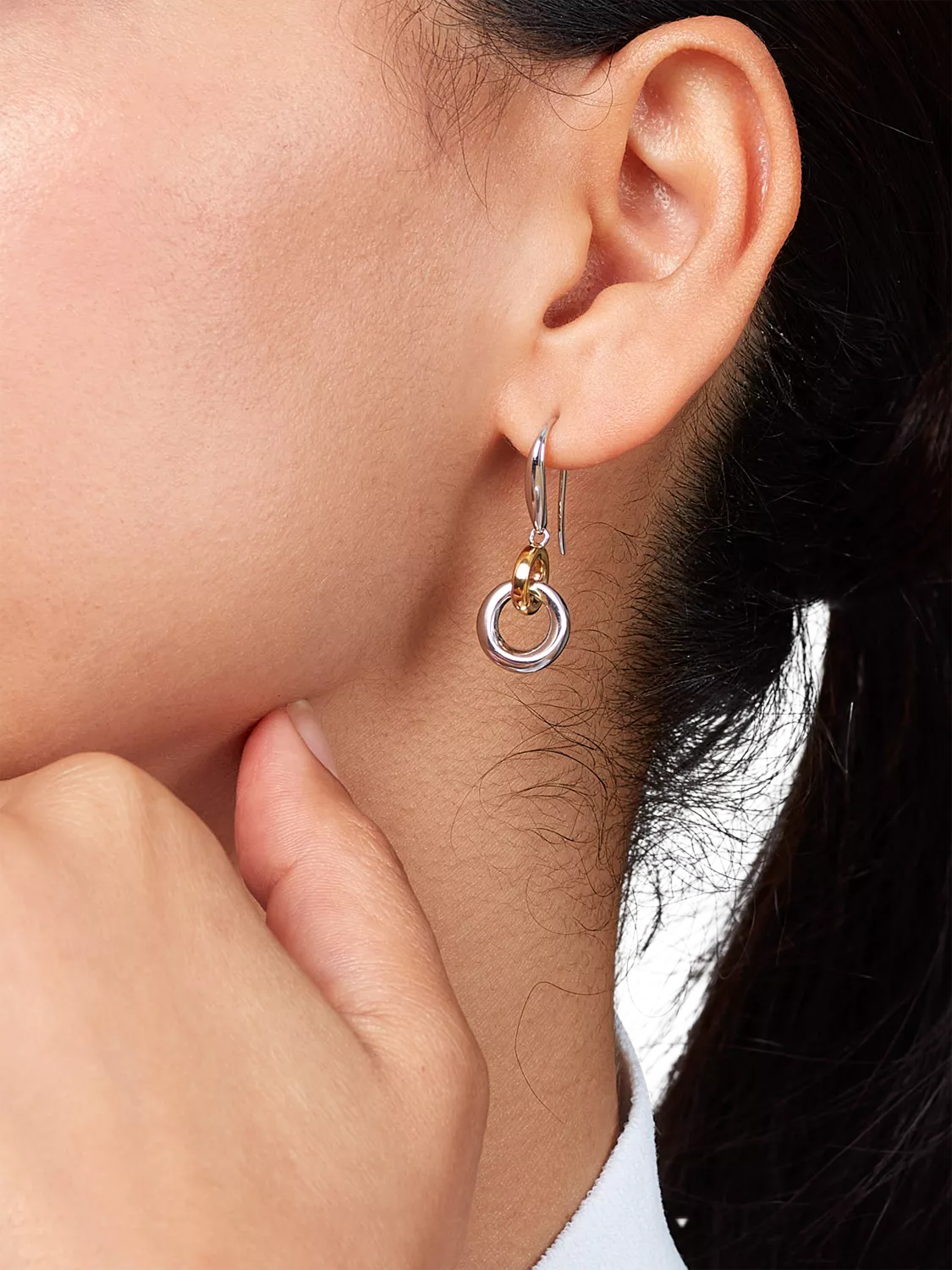 Kit Heath silver and gold drop earrings (British brand)