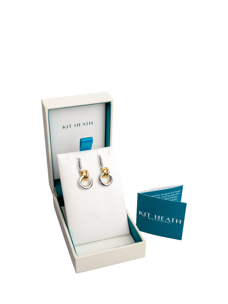 Kit Heath silver and gold drop earrings (British brand)