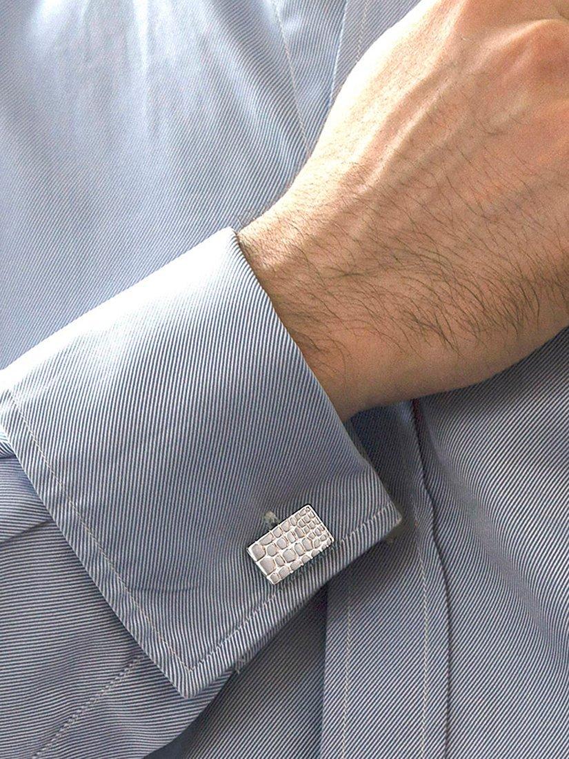 Hoxton London crocodile patterned cufflinks sterling silver - British product