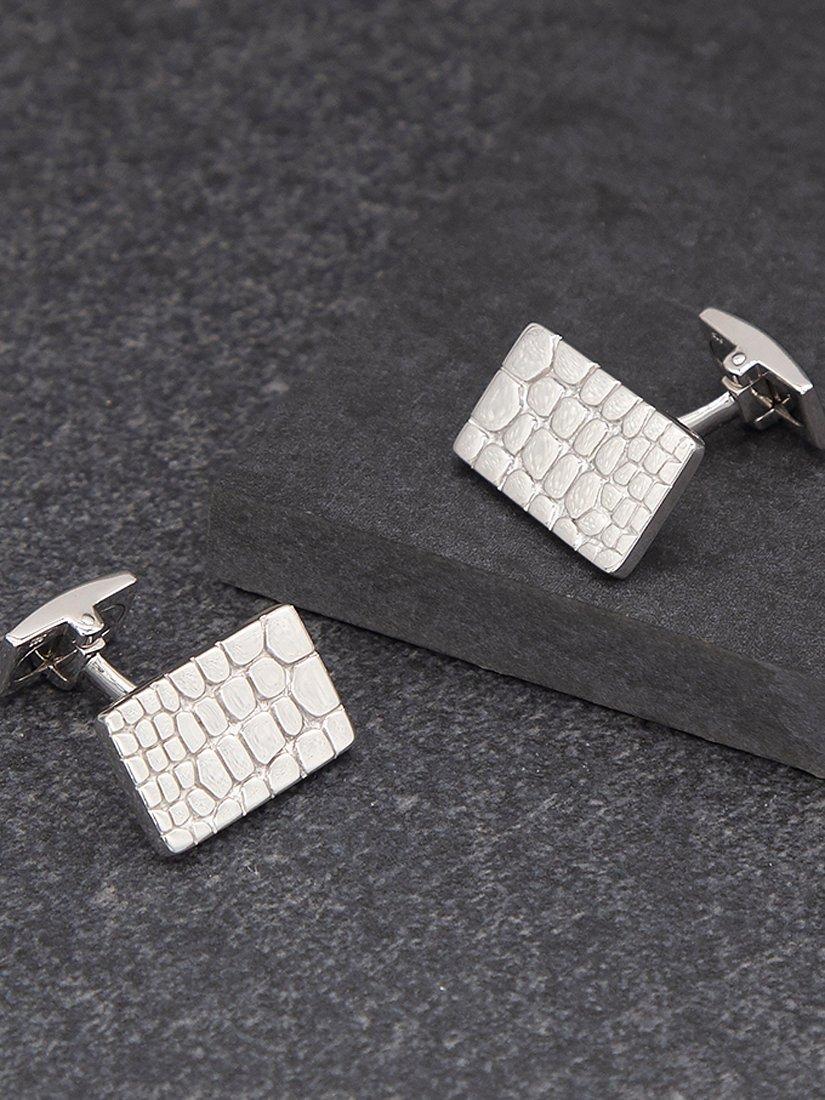 Hoxton London crocodile patterned cufflinks sterling silver - British product