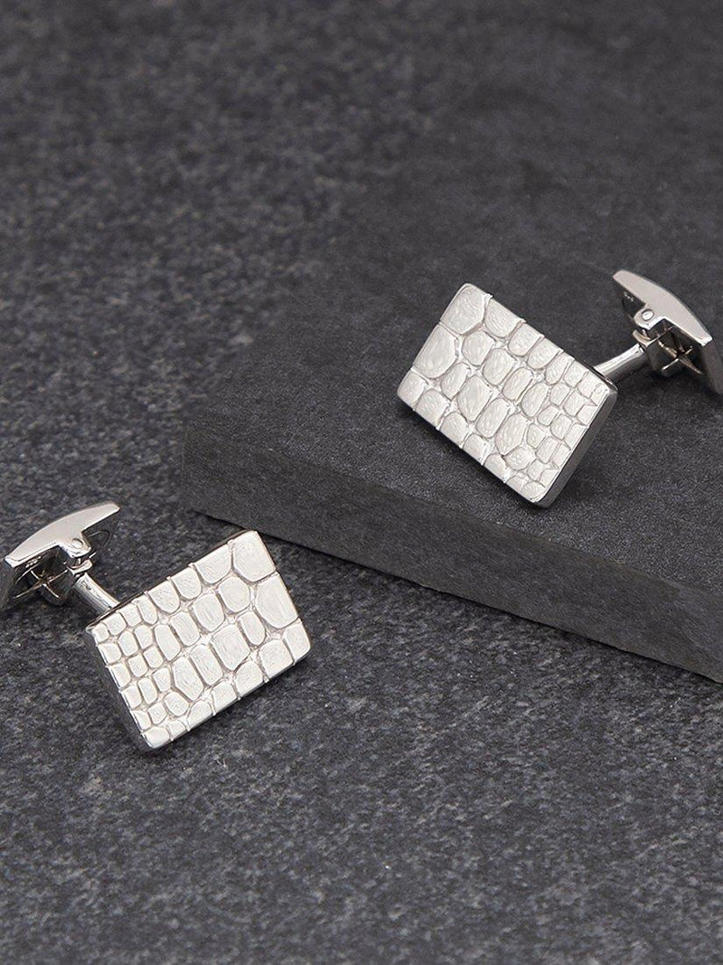 Hoxton London crocodile patterned cufflinks sterling silver - British product