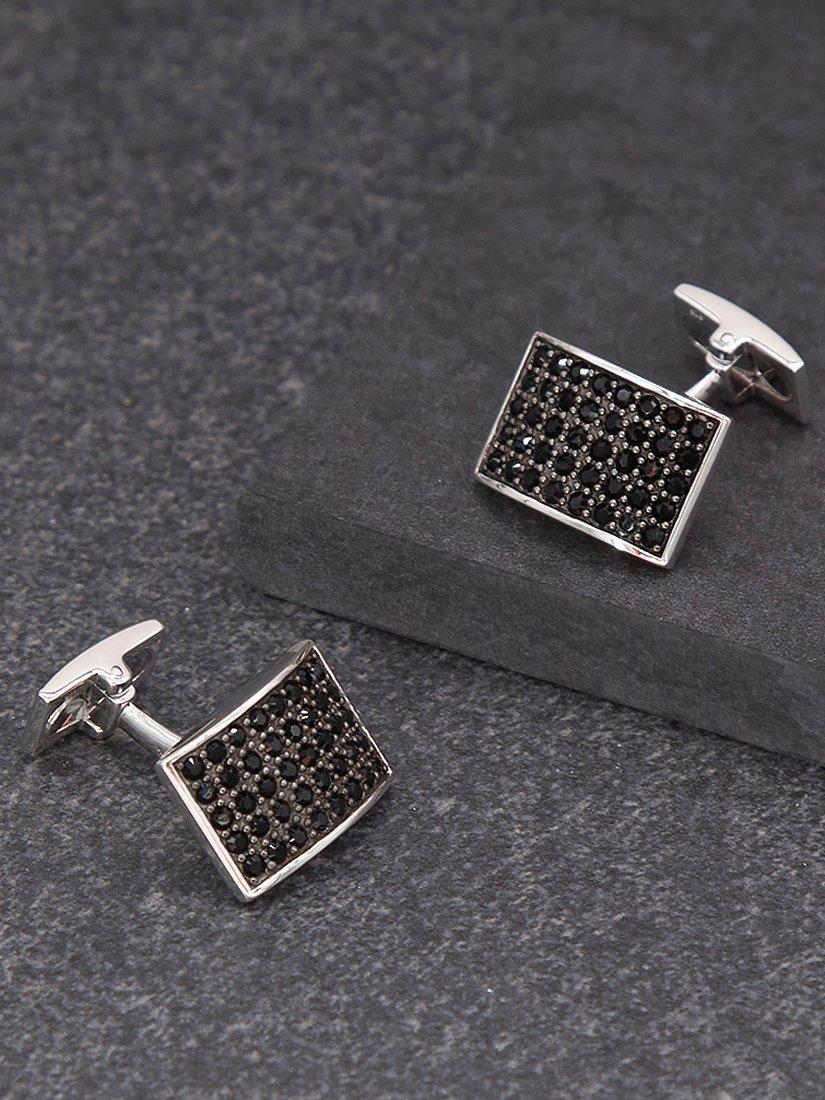 Hoxton London cufflinks with cubic zirconia gems - British product