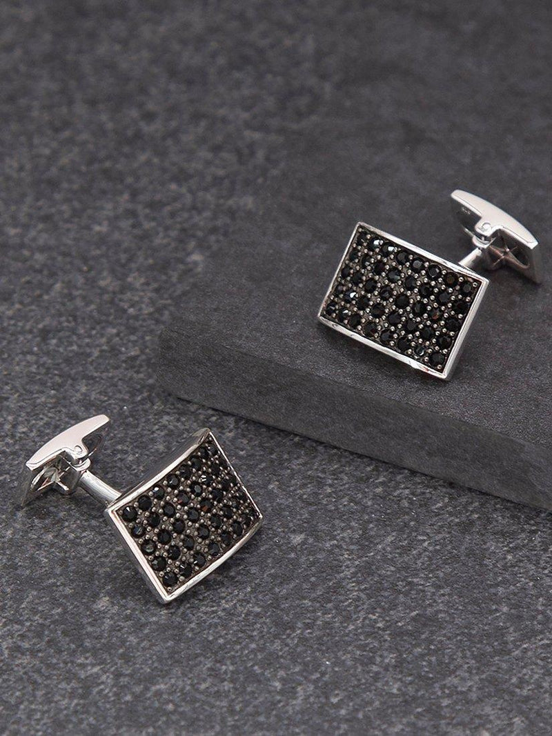 Hoxton London cufflinks with cubic zirconia gems - British product
