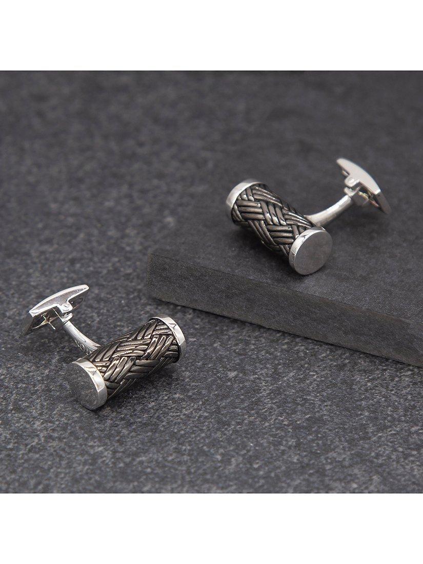 Hoxton London woven pattern cufflinks, UK version