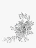 Jon Richard bridal hair slide with pave leaf design in silver, UK version