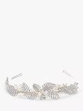 Jon Richard silver bridal tiara with crystals and pearls, UK version