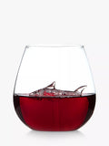 Bar Bespoke clear glass tumbler with shark inside, 500ml - British product