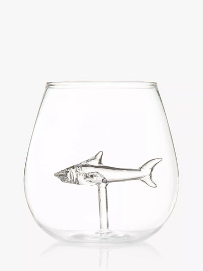 John Lewis Clear Glass Tumbler with Handmade Shark Inside, 500ml- Buy online at McGrocer