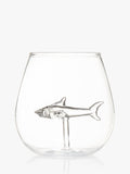 Bar Bespoke clear glass tumbler with shark inside, 500ml - British product