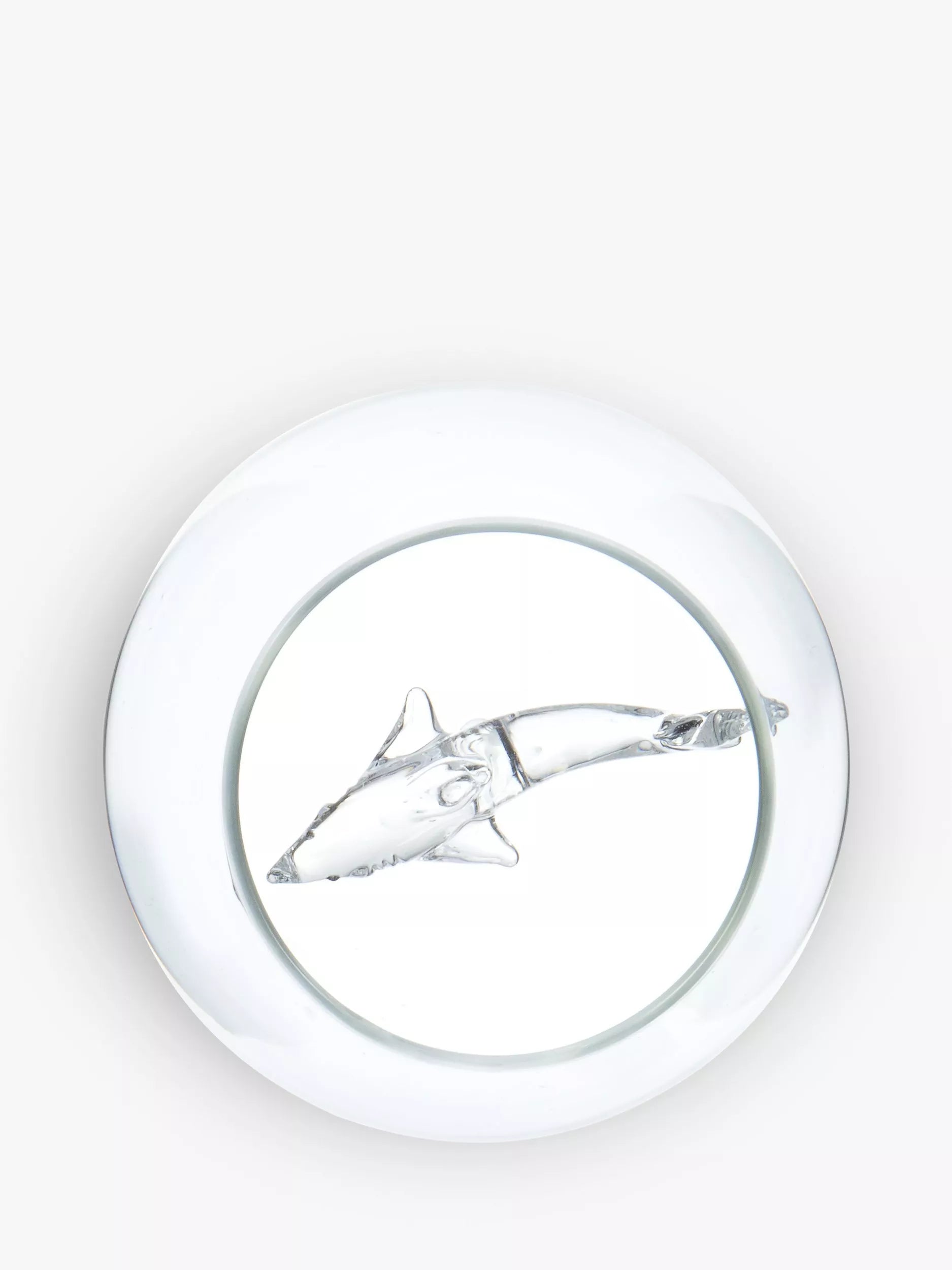 Bar Bespoke clear glass tumbler with shark inside, 500ml - British product
