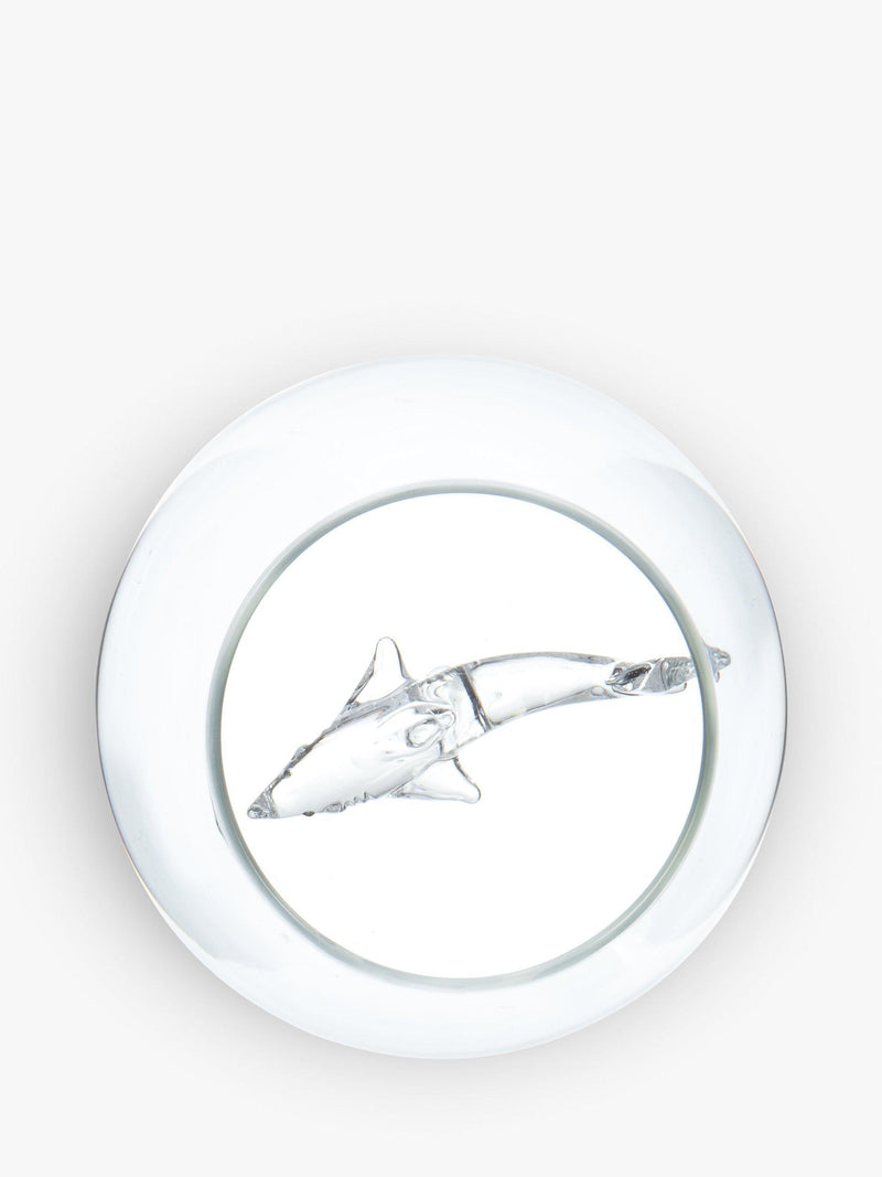Bar Bespoke clear glass tumbler with shark inside, 500ml - British product
