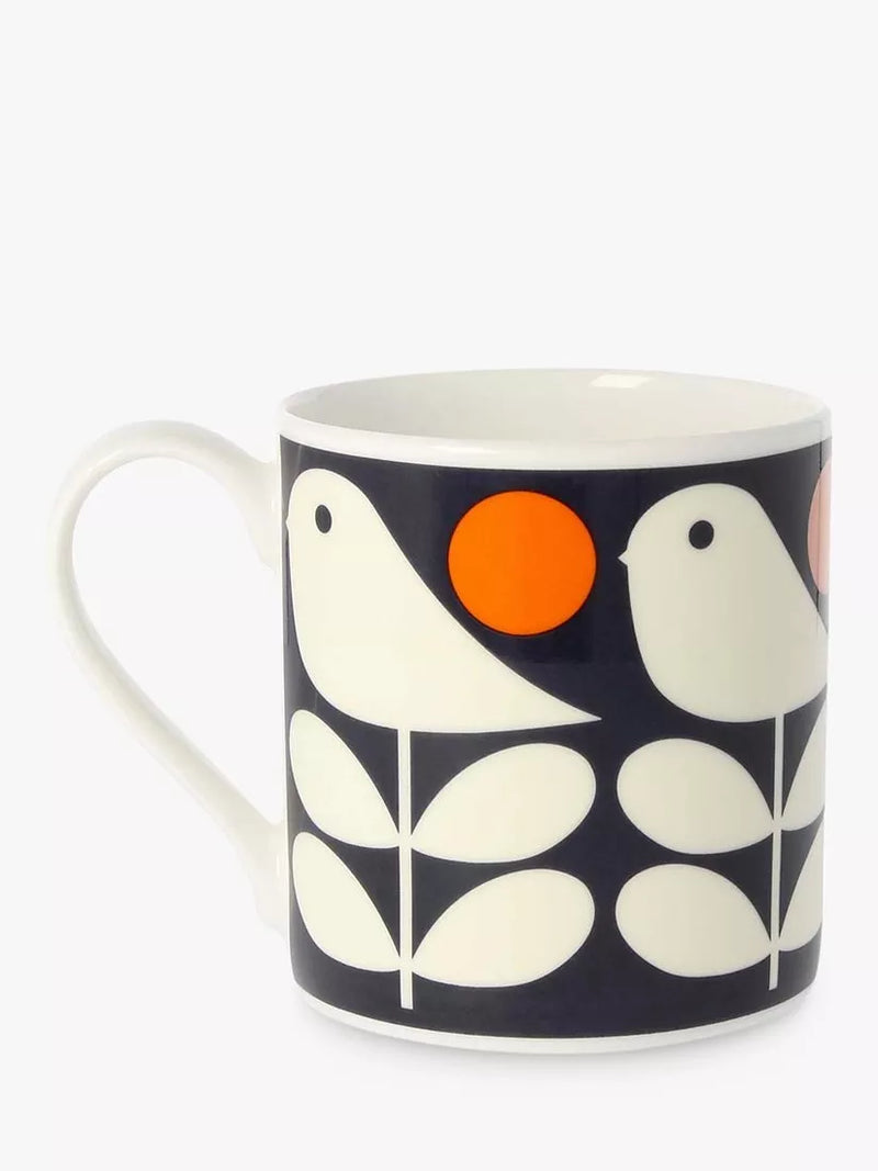 Orla Kiely Early Bird bone china mug 350ml - British product