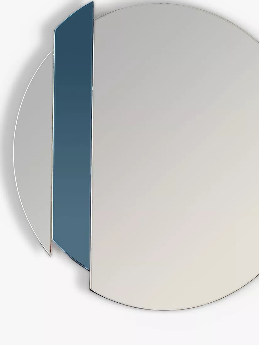 Där Yulia round wall mirror in Clear/Smoke, 50cm diameter - British product