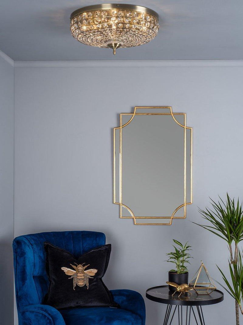 Där Guapo rectangular wall mirror 90x60cm gold, UK version