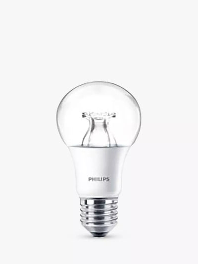 John Lewis Philips MASTER 60W E27 LED Dimmable Classic Bulb, Clear- Buy online at McGrocer