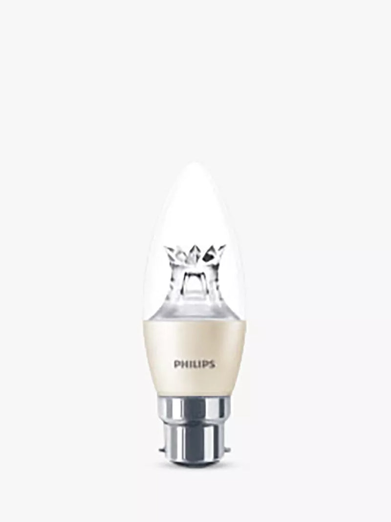 Philips LED candle bulb dimmable B22, imported from the UK