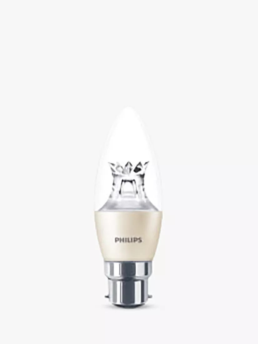 Philips LED candle bulb dimmable B22, imported from the UK