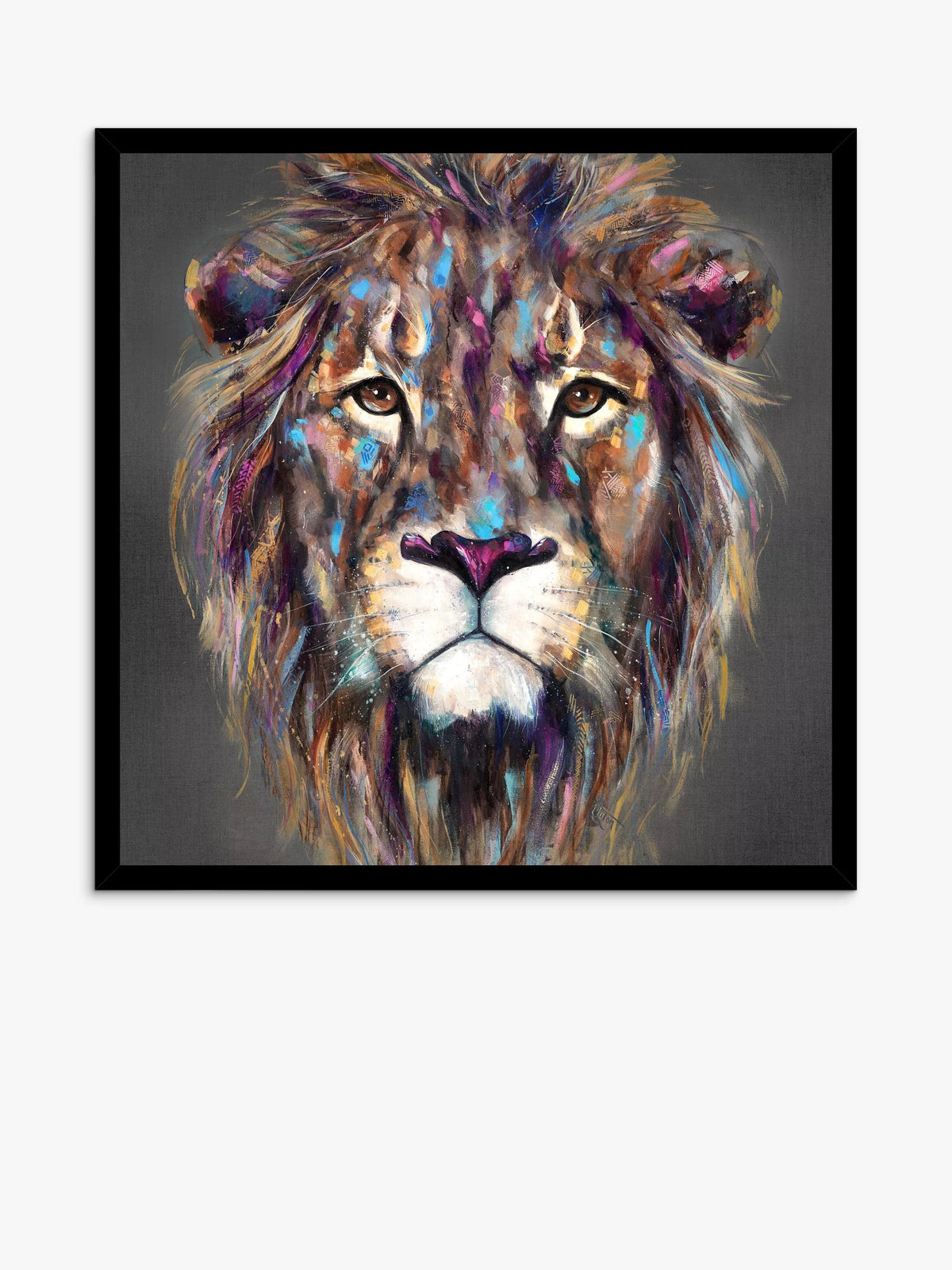 John Lewis Kendi lion framed print by Louise Luton - British product