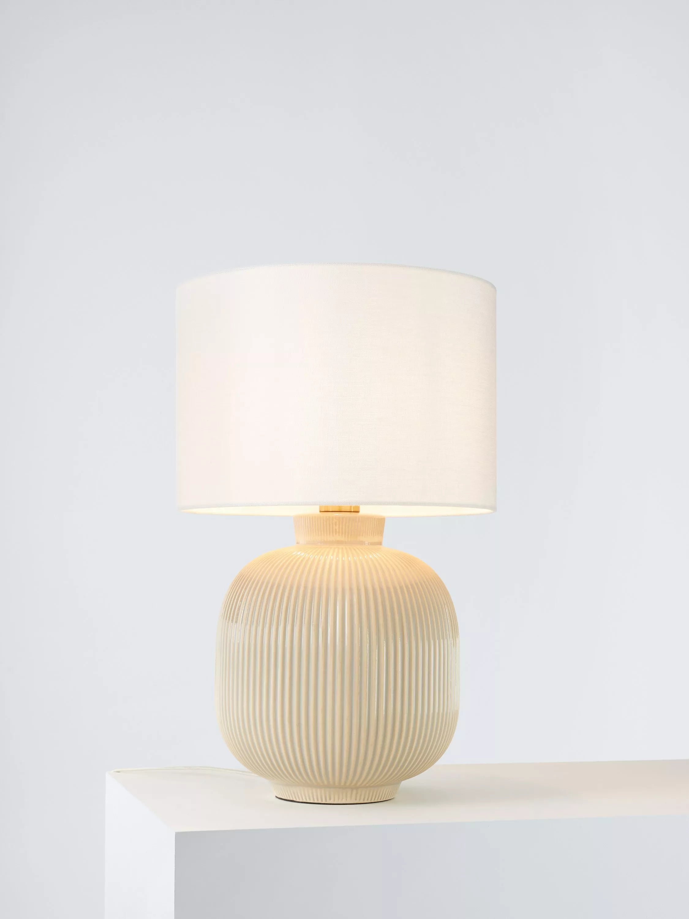 John Lewis Country Rib ceramic table lamp H54cm, UK version