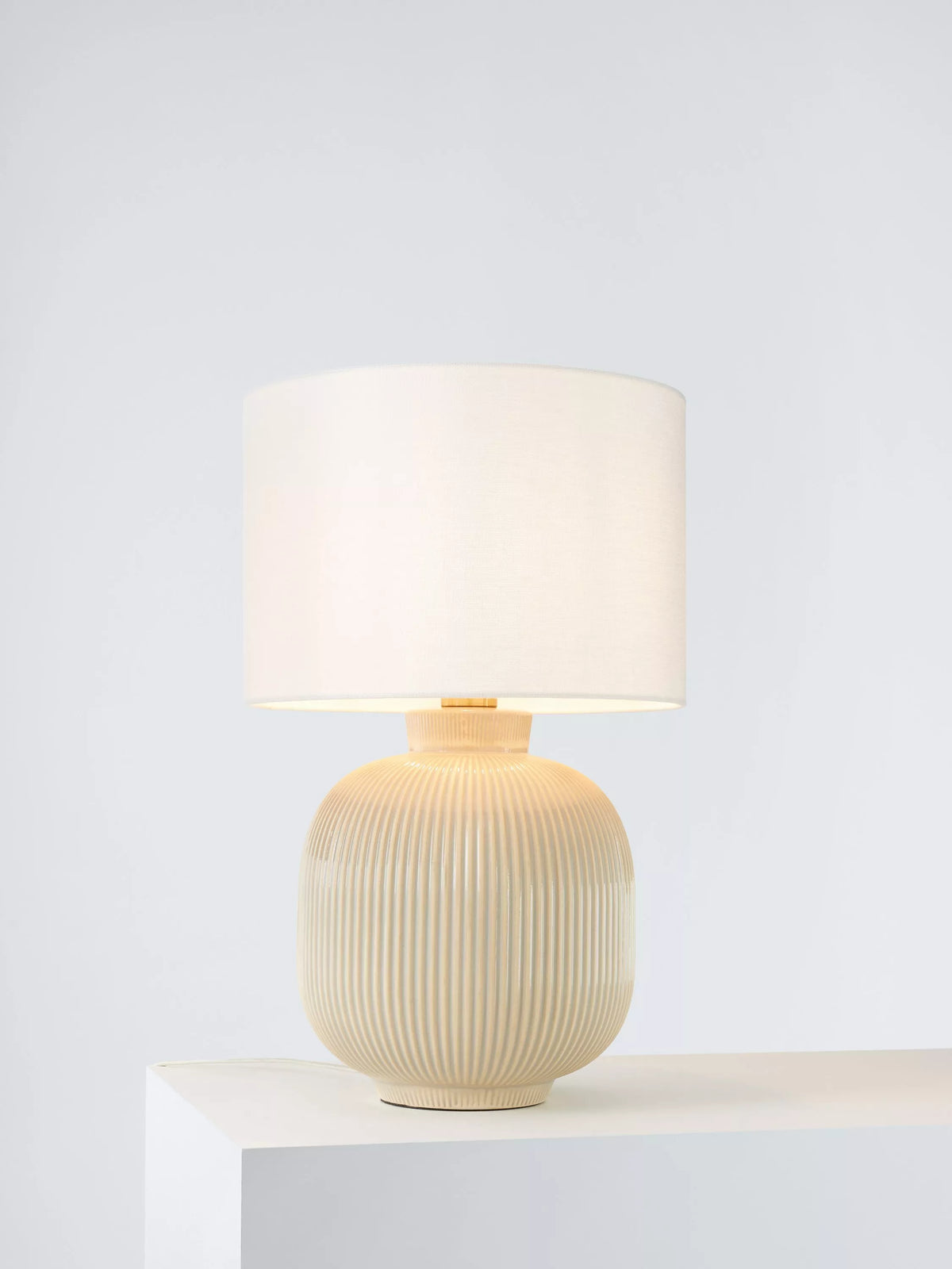 John Lewis Country Rib ceramic table lamp H54cm, UK version