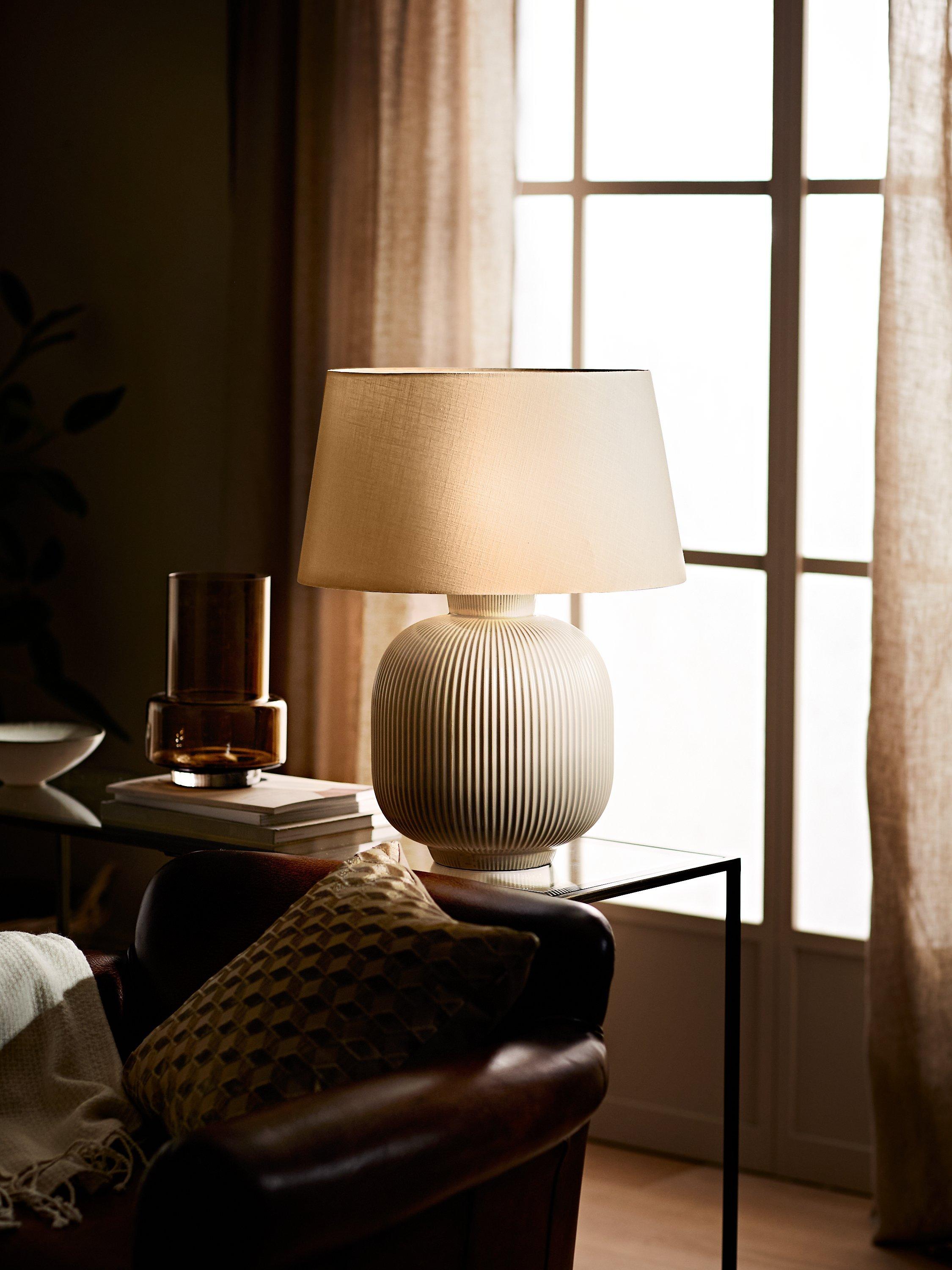 John Lewis Country Rib ceramic table lamp H54cm, UK version