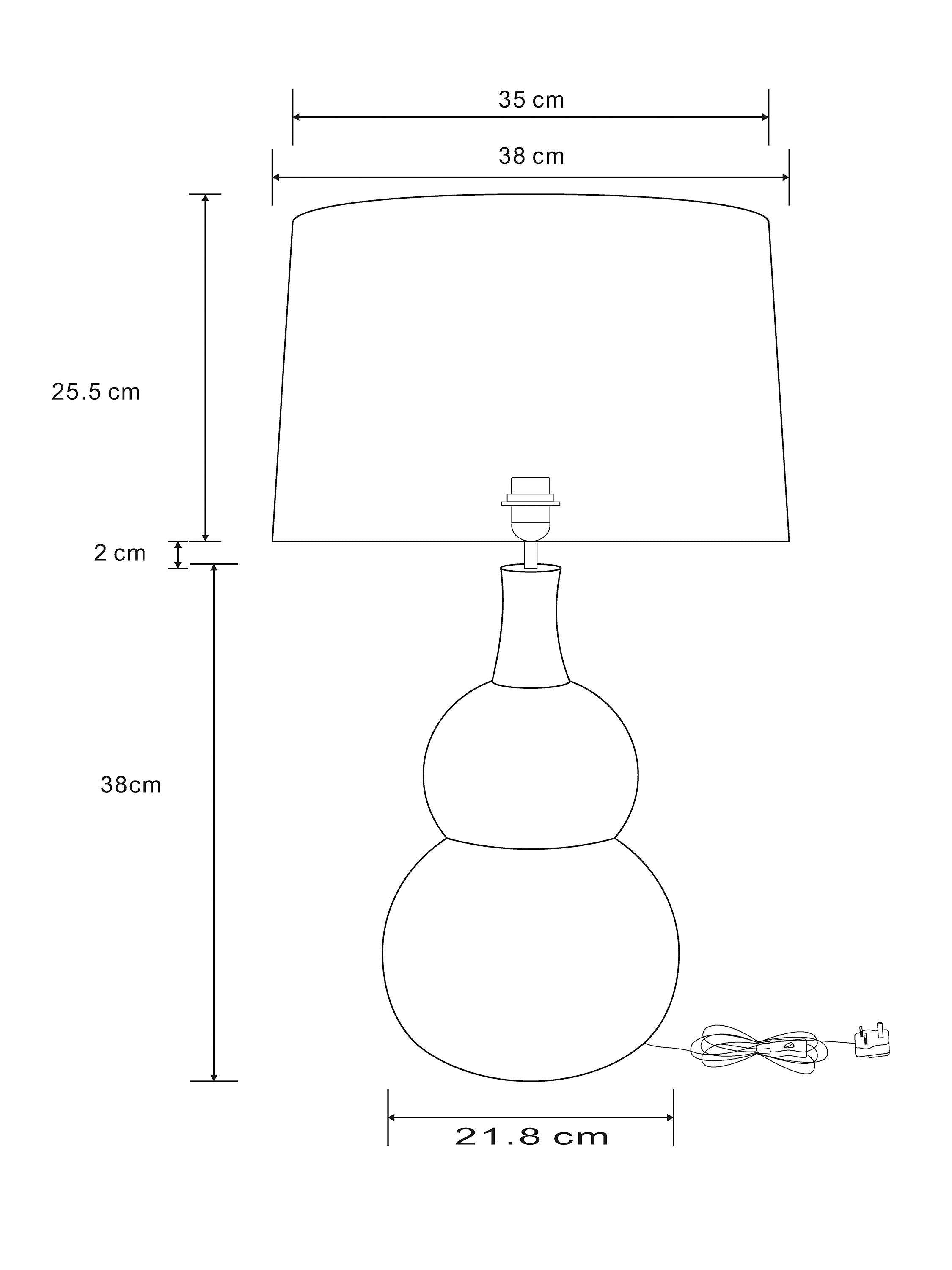 John Lewis Malton green ceramic table lamp with linen shade, UK version