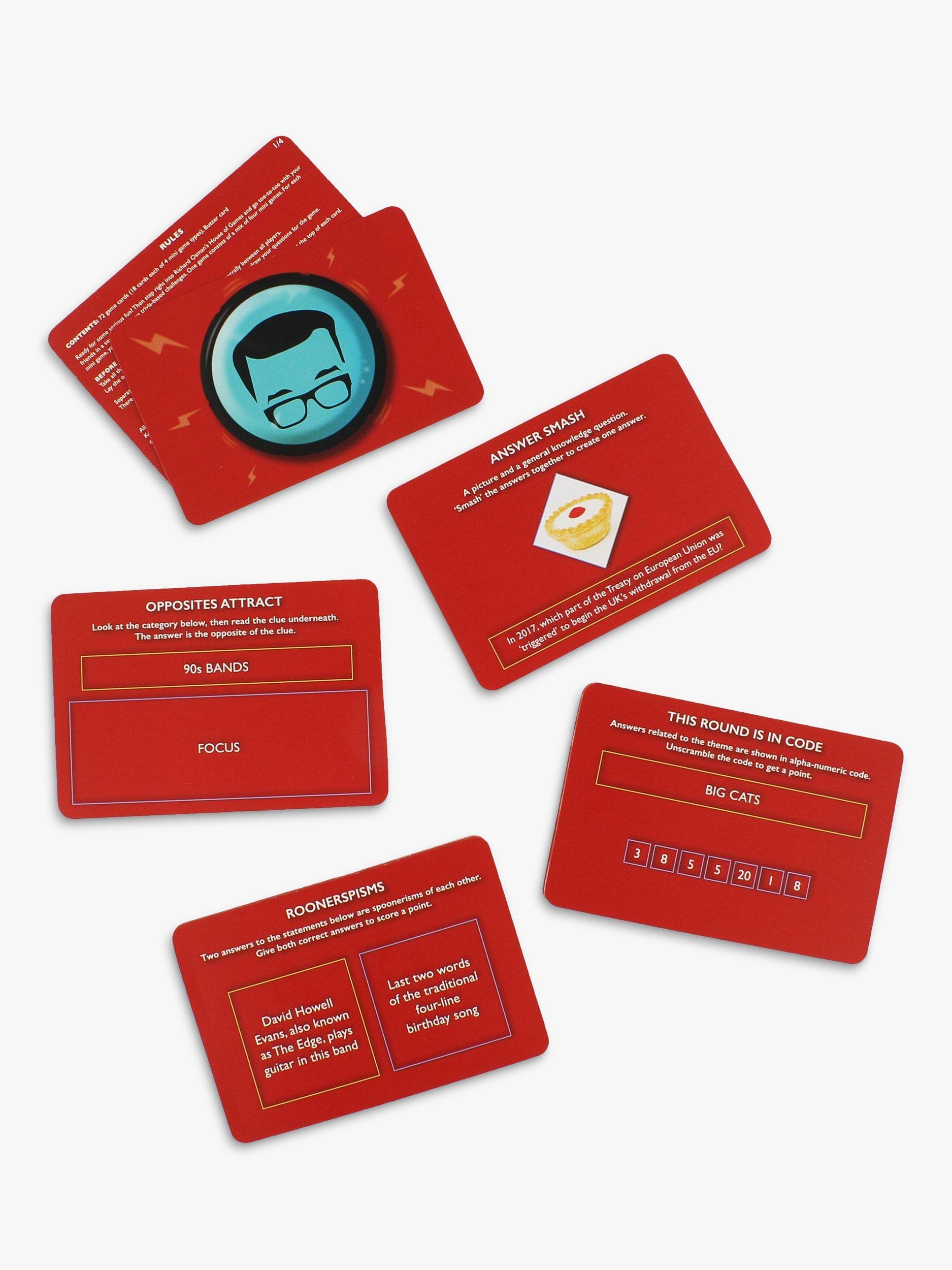 Ginger Fox House of Games travel-sized card game, UK version