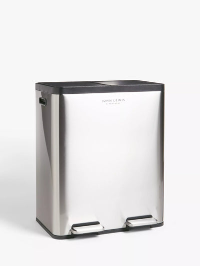 John Lewis John Lewis 2-seksjons Resirkuleringsbeholder, med håndtak, 40L - Kjøp online hos McGrocer