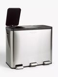 John Lewis recycling pedal bin brushed steel 60L, UK version