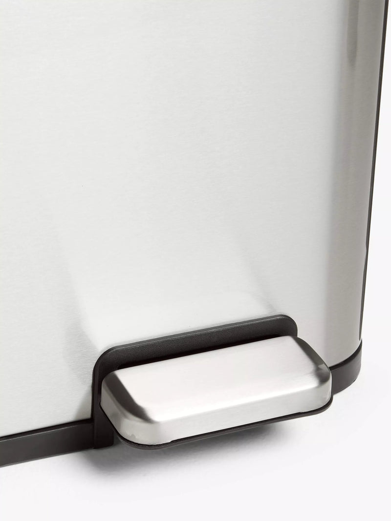 John Lewis recycling pedal bin brushed steel 60L, UK version